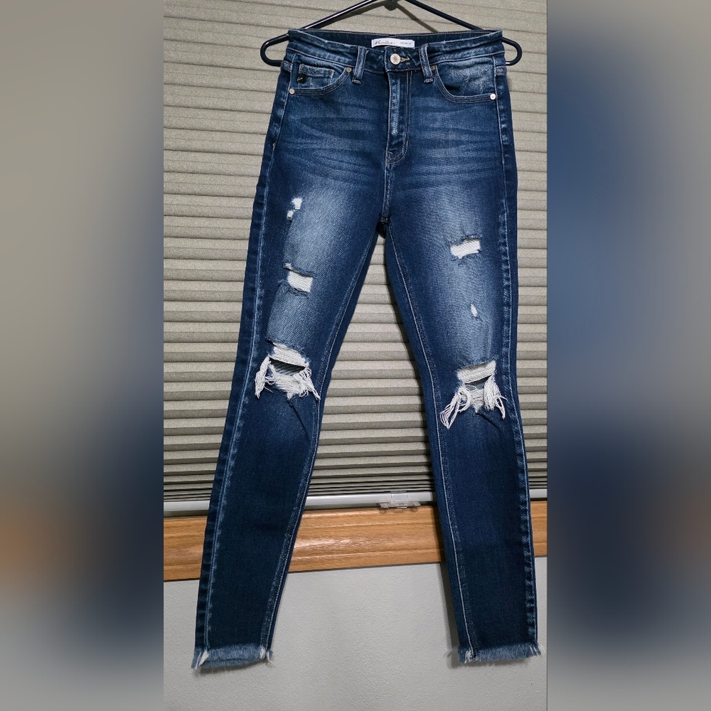 KanCanStylish Blue Distressed Women Jeans